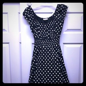 Vintage 80s Black and White Polka Dot Dress